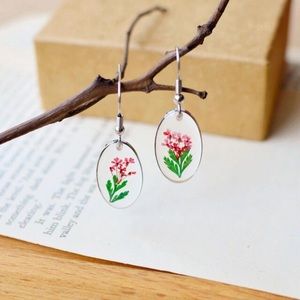 Dried Flower Drop Earrings